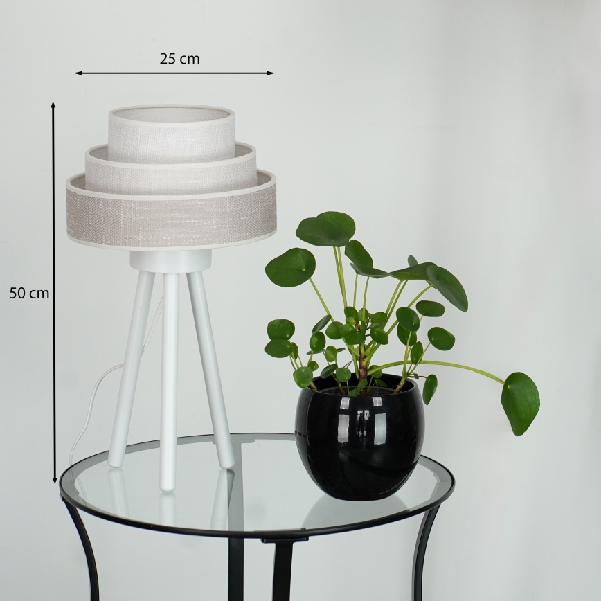Brilagi - Tischleuchte ALASKA LUNETA 1xE27/15W/230V grau/cremefarben