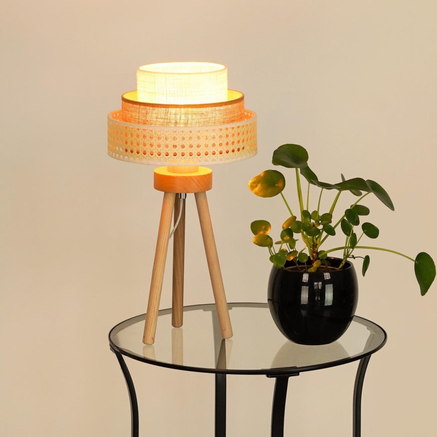 Brilagi - Tischleuchte CEDAR LUNETA 1xE27/15W/230V beige/braun/cremefarben