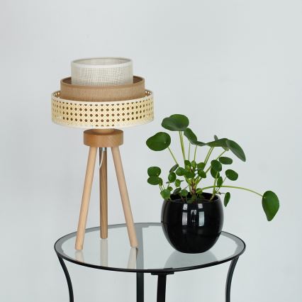 Brilagi - Tischleuchte CEDAR LUNETA 1xE27/15W/230V beige/braun/cremefarben