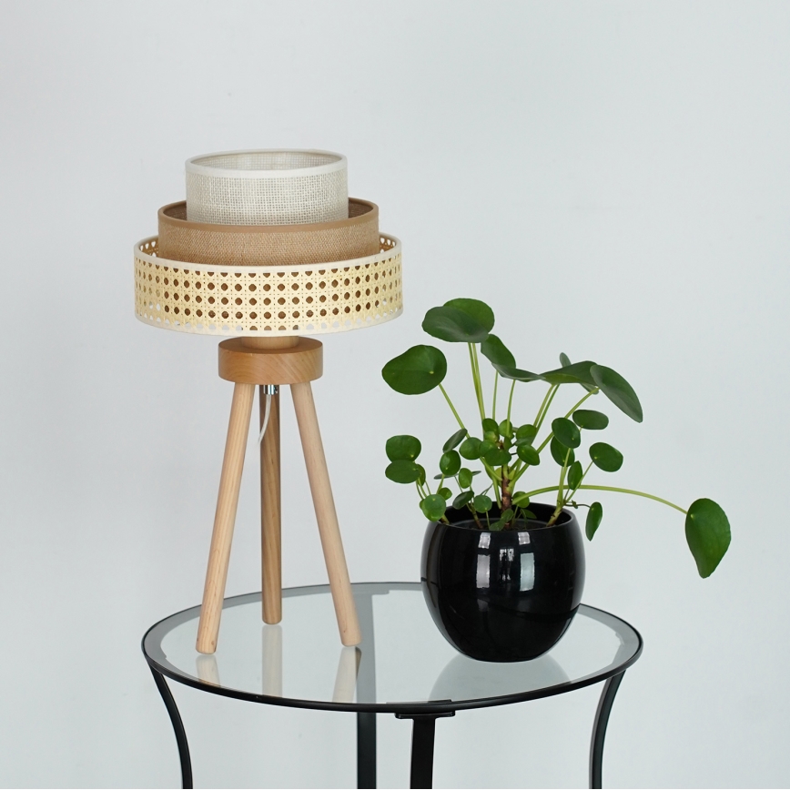 Brilagi - Tischleuchte CEDAR LUNETA 1xE27/15W/230V beige/braun/cremefarben