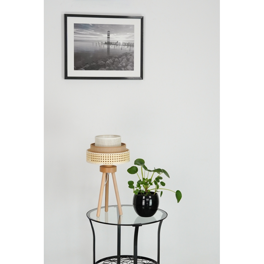 Brilagi - Tischleuchte CEDAR LUNETA 1xE27/15W/230V beige/braun/cremefarben