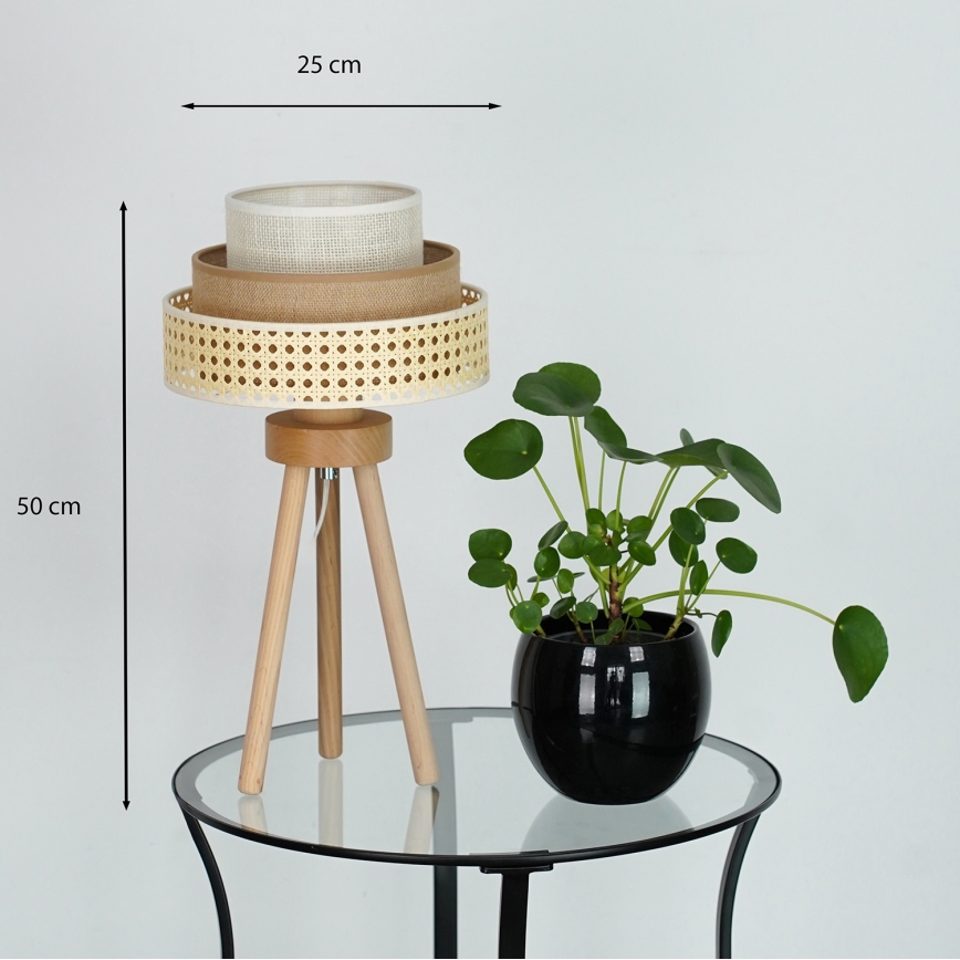 Brilagi - Tischleuchte CEDAR LUNETA 1xE27/15W/230V beige/braun/cremefarben