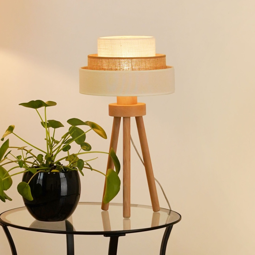 Brilagi - Tischleuchte DENVER LUNETA 1xE27/15W/230V beige/braun/cremefarben