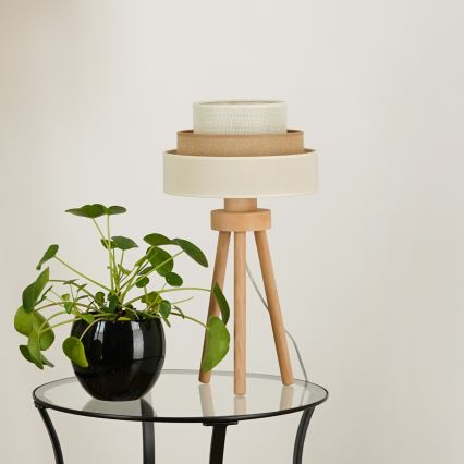 Brilagi - Tischleuchte DENVER LUNETA 1xE27/15W/230V beige/braun/cremefarben