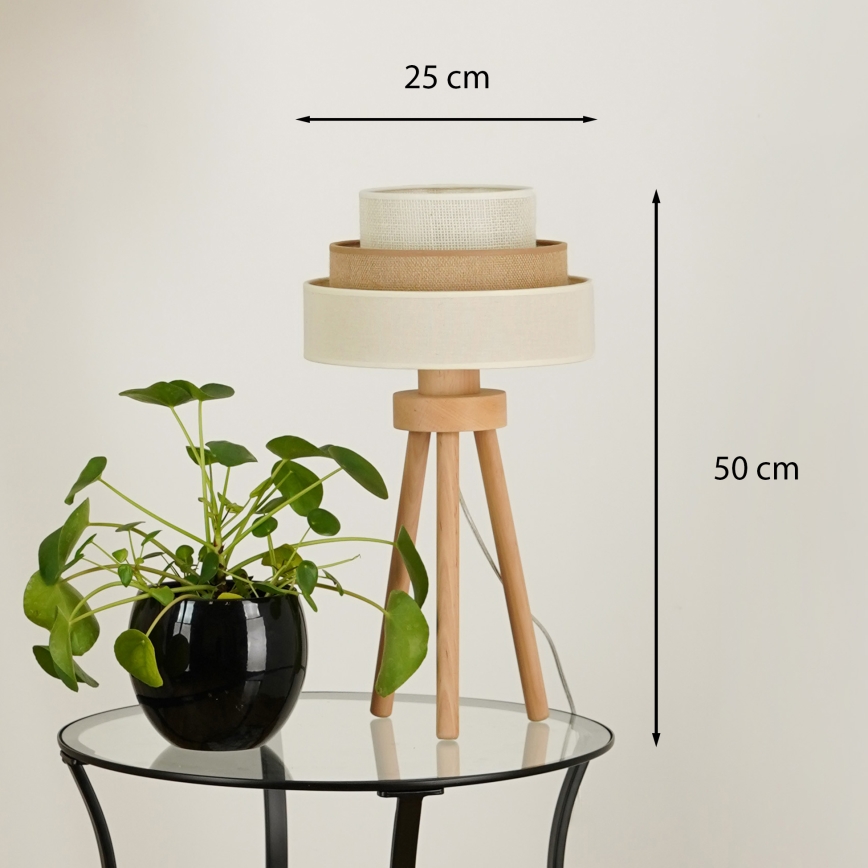 Brilagi - Tischleuchte DENVER LUNETA 1xE27/15W/230V beige/braun/cremefarben