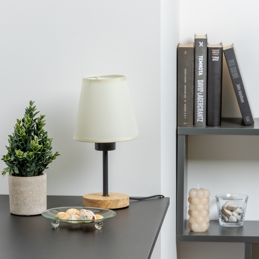 Brilagi - Tischleuchte NUBILA WOOD 1xE27/25W/230V Eiche/cremefarben