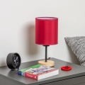 Brilagi - Tischleuchte NUBILA WOOD 1xE27/25W/230V Eiche/Pompejanisch rot