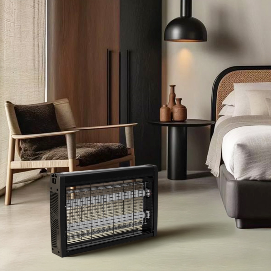 Brilagi - Trappola elettrica per insetti 2xUV/10W/230V 60 m2 nera