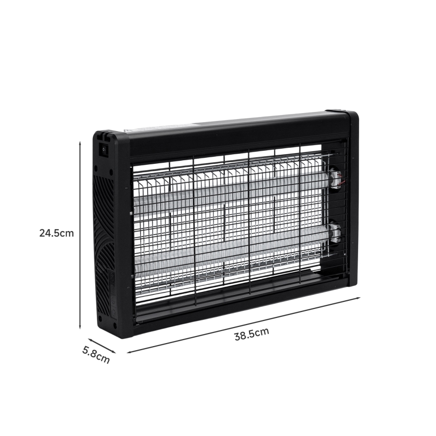 Brilagi - Trappola elettrica per insetti 2xUV/10W/230V 60 m2 nera