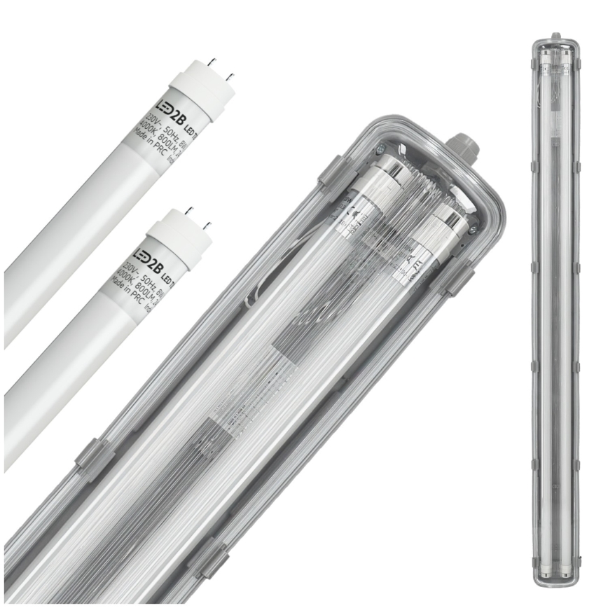 Brilagi - Tube fluorescent industriel OPTIMA T8 2xG13/18W/230V 6500K IP65 128 cm