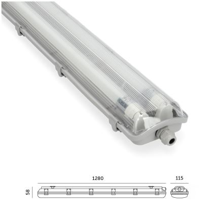 Brilagi - Tube fluorescent industriel OPTIMA T8 2xG13/18W/230V 6500K IP65 128 cm