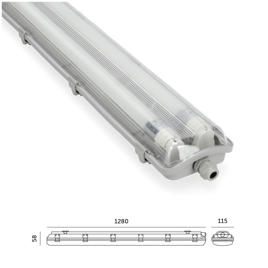 Brilagi - Tube fluorescent industriel OPTIMA T8 2xG13/18W/230V 6500K IP65 128 cm