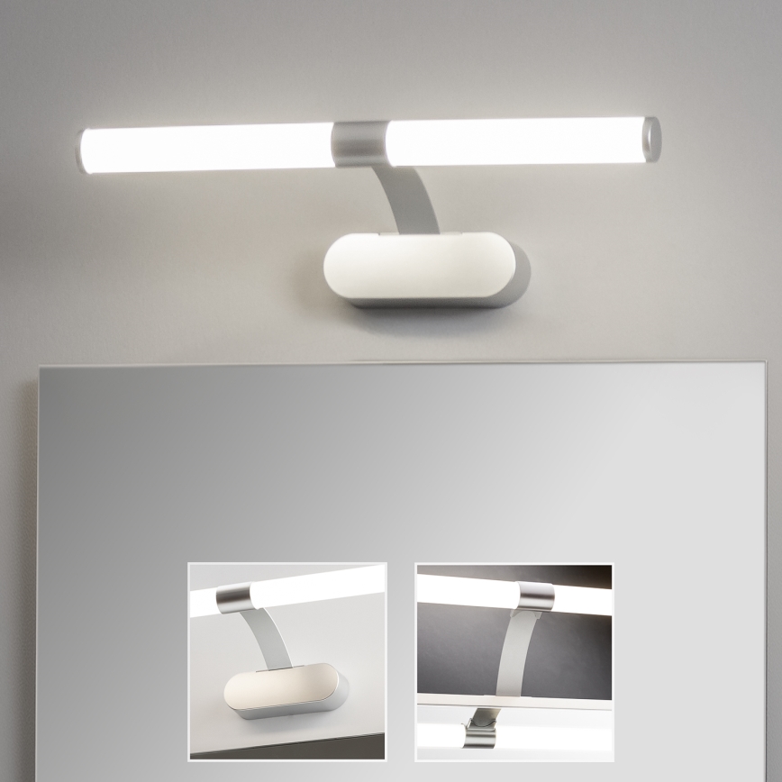 Brilagi - TUBEO Lampada LED 2 in 1 per specchio da bagno, 6 W, 230 V, 40 cm, IP44, argento