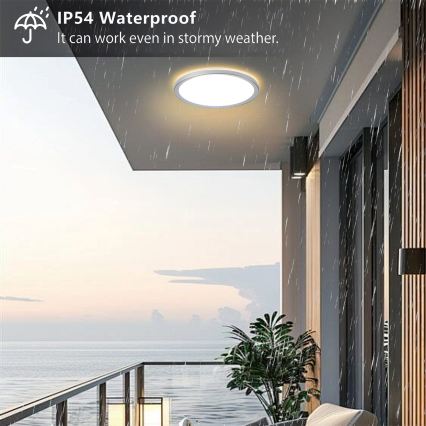 Brilagi - LED Badezimmer-Deckenleuchte ULTRA SLIM LED/24W/230V Ø 42 cm Silber IP54