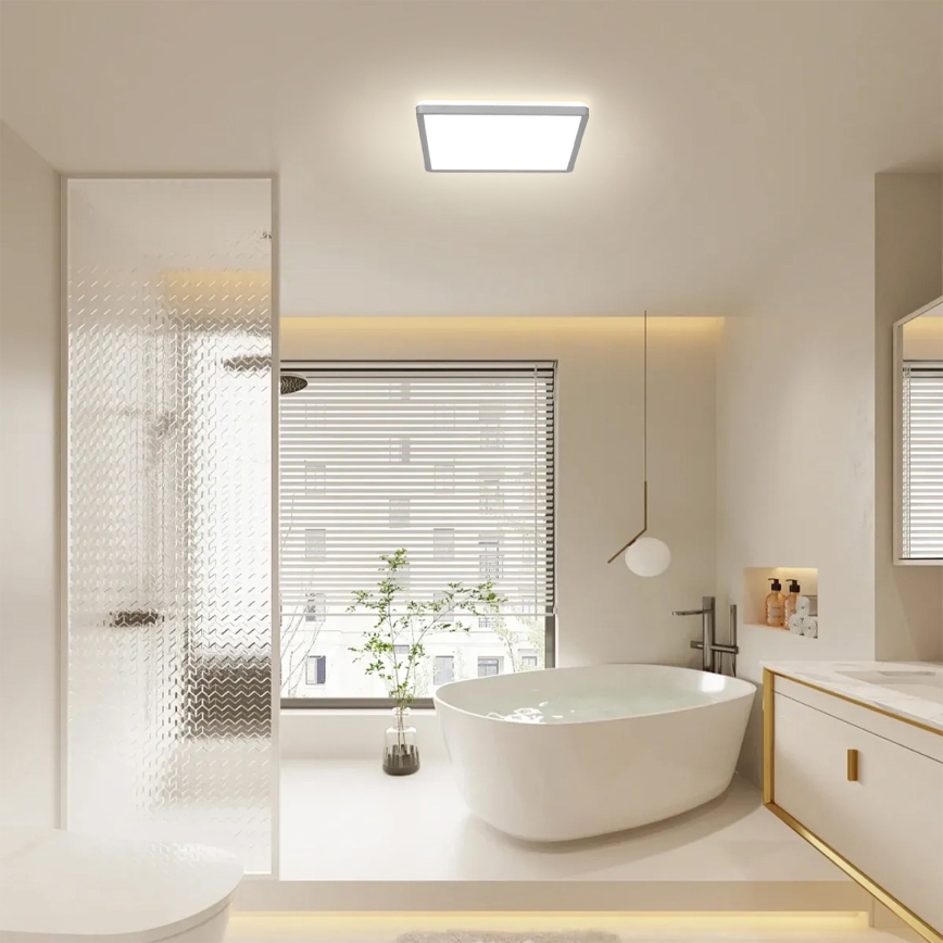 Brilagi - LED-Badezimmer-Deckenleuchte ULTRA SLIM LED/18W/230V 30x30 cm Silber IP54