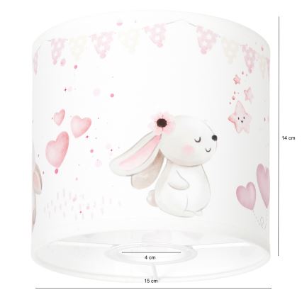 Brilagi - Universeller Lampenschirm BOBO E27 Ø 15 cm, cremefarben mit Häschenmotiv