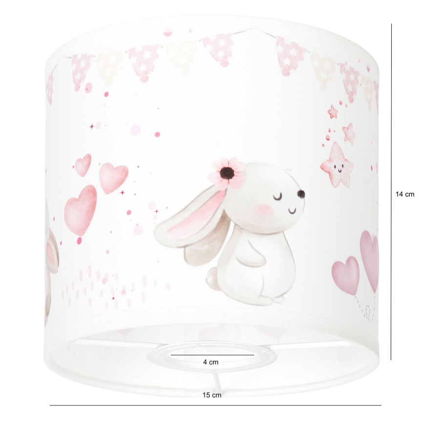 Brilagi - Universeller Lampenschirm BOBO E27 Ø 15 cm, cremefarben mit Häschenmotiv