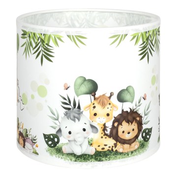 Brilagi - Universeller Lampenschirm BOBO E27 Ø 15 cm weiß/grün/Dschungel