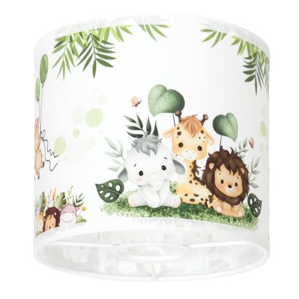 Brilagi - Universeller Lampenschirm BOBO E27 Ø 15 cm weiß/grün/Dschungel