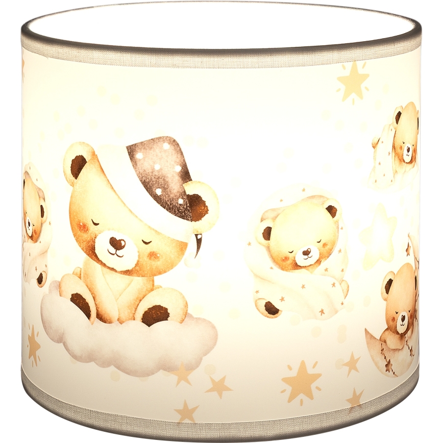 Brilagi - Universeller Lampenschirm BOBO E27 Ø 15 cm weiß/Teddybären