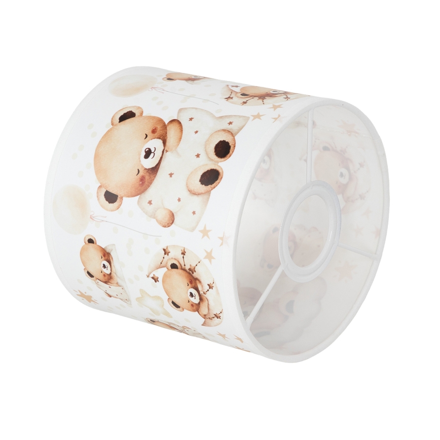 Brilagi - Universeller Lampenschirm BOBO E27 Ø 15 cm weiß/Teddybären