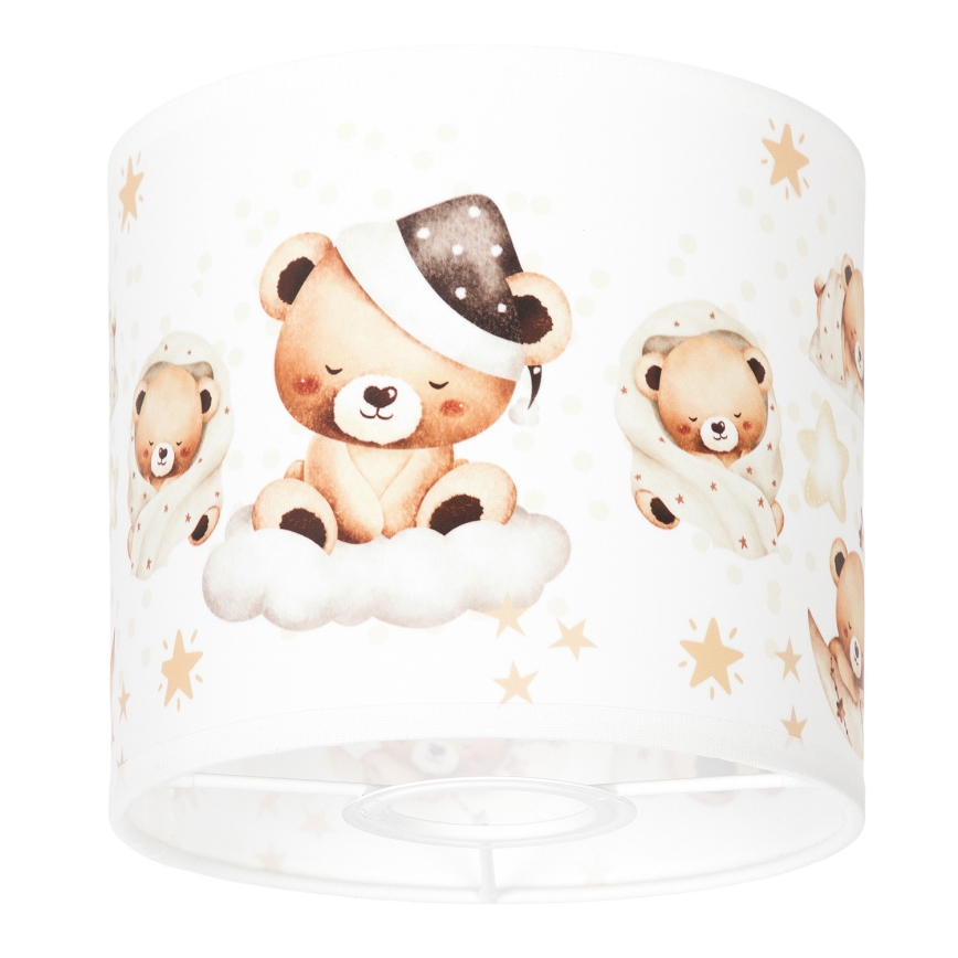 Brilagi - Universeller Lampenschirm BOBO E27 Ø 15 cm weiß/Teddybären