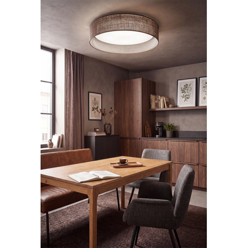 Brilagi - Plafonnier LED dimmable VELVET SMARTIX LED/36W/230V 3000-6000K Ø 55 cm marron Wi-Fi Tuya Beacon + télécommande