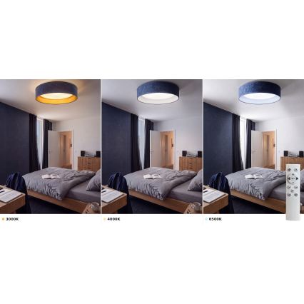 Brilagi - Dimmbare LED-Deckenleuchte VELVET SMART VARI LED/24W/230V 3000-6500K Ø 45 cm blau + Fernbedienung