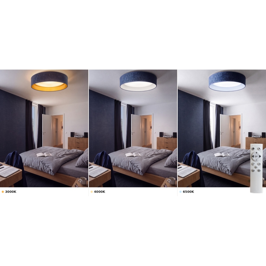 Brilagi - Dimmbare LED-Deckenleuchte VELVET SMART VARI LED/24W/230V 3000-6500K Ø 45 cm blau + Fernbedienung