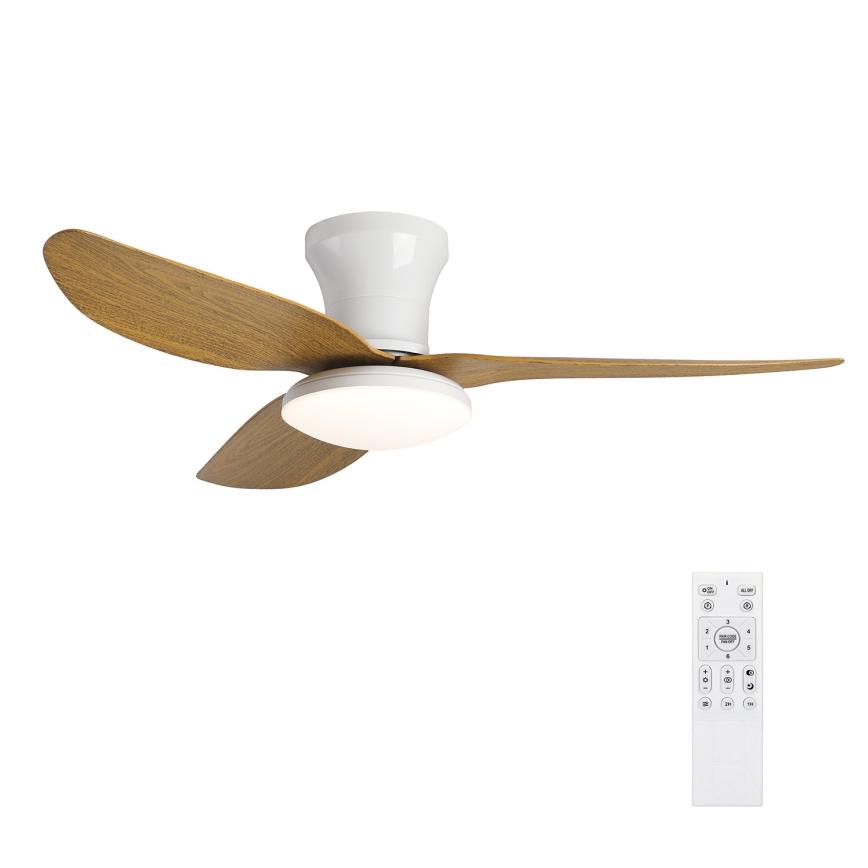 Brilagi - Ventilateur de plafond à intensité variable LED/30W/230V 3000-6500K blanc/marron + Télécommande