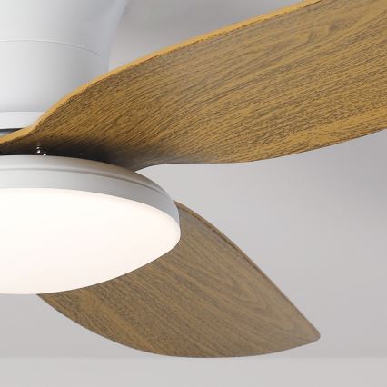 Brilagi - Ventilateur de plafond à intensité variable LED/30W/230V 3000-6500K blanc/marron + Télécommande