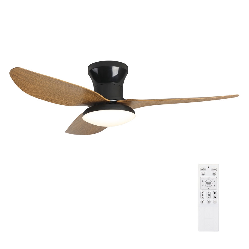 Brilagi - Ventilateur de plafond à intensité variable LED/30W/230V 3000-6500K noir/marron + Télécommande