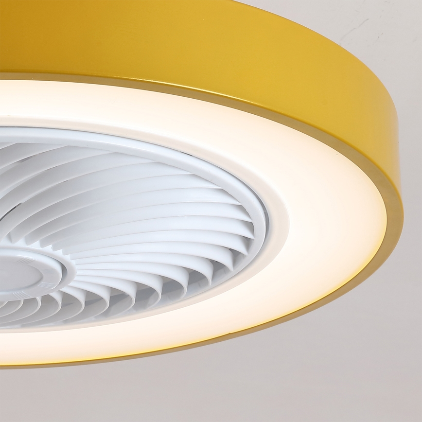 Brilagi - Plafonnier LED dimmable avec ventilateur LED/38W/230V 3000-6500K Ø 50 cm doré + télécommande