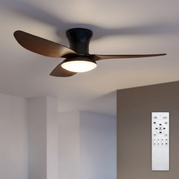 Brilagi - Ventilateur de plafond dimmable à LED 38W/230V 3000-6500K Ø 100 cm noir/marron + télécommande