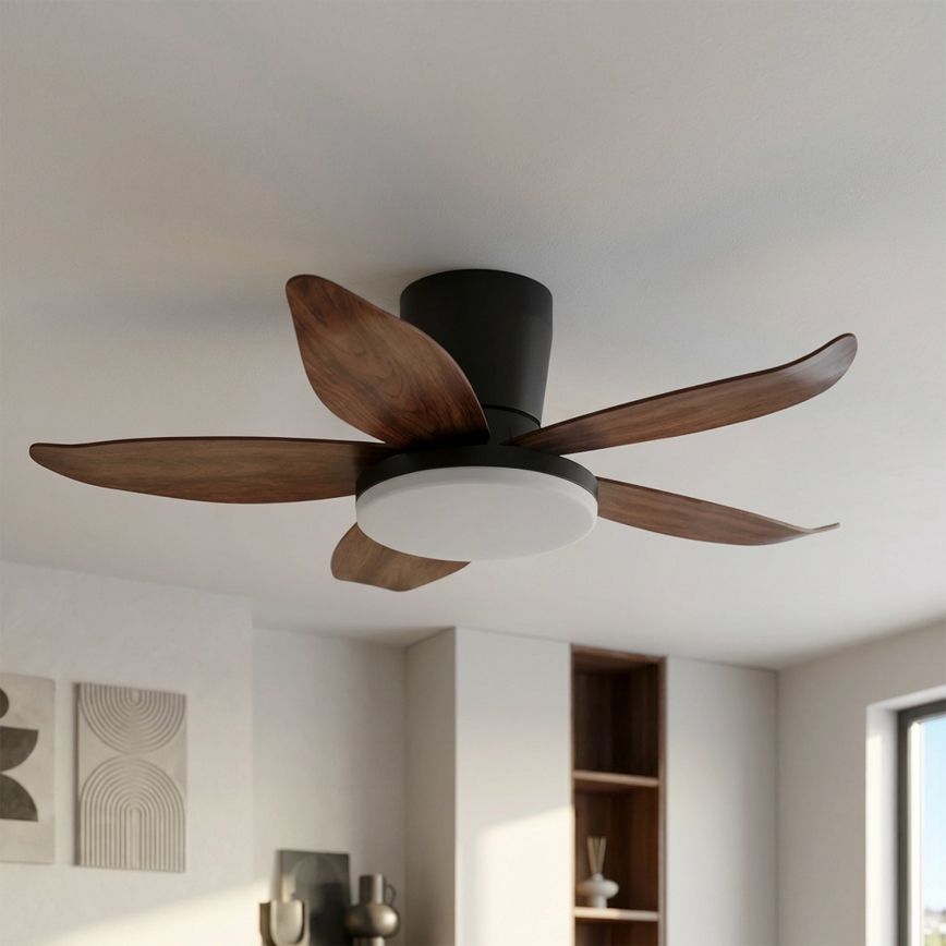 Brilagi - Ventilateur de plafond LED dimmable LED/32W/230V 95 cm noir/marron + télécommande