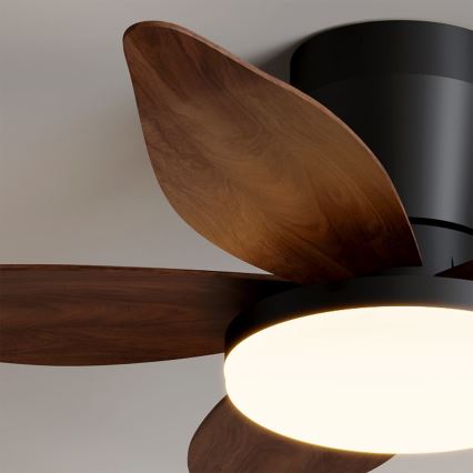 Brilagi - Ventilateur de plafond LED dimmable LED/32W/230V 95 cm noir/marron + télécommande