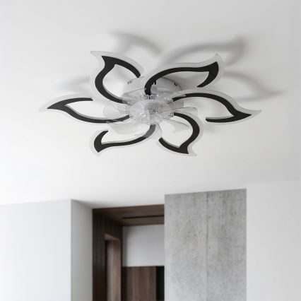 Brilagi - ventilateur de plafond LED dimmable, 34W/230V, 3000-6500K, Ø 83 cm, noir + télécommande