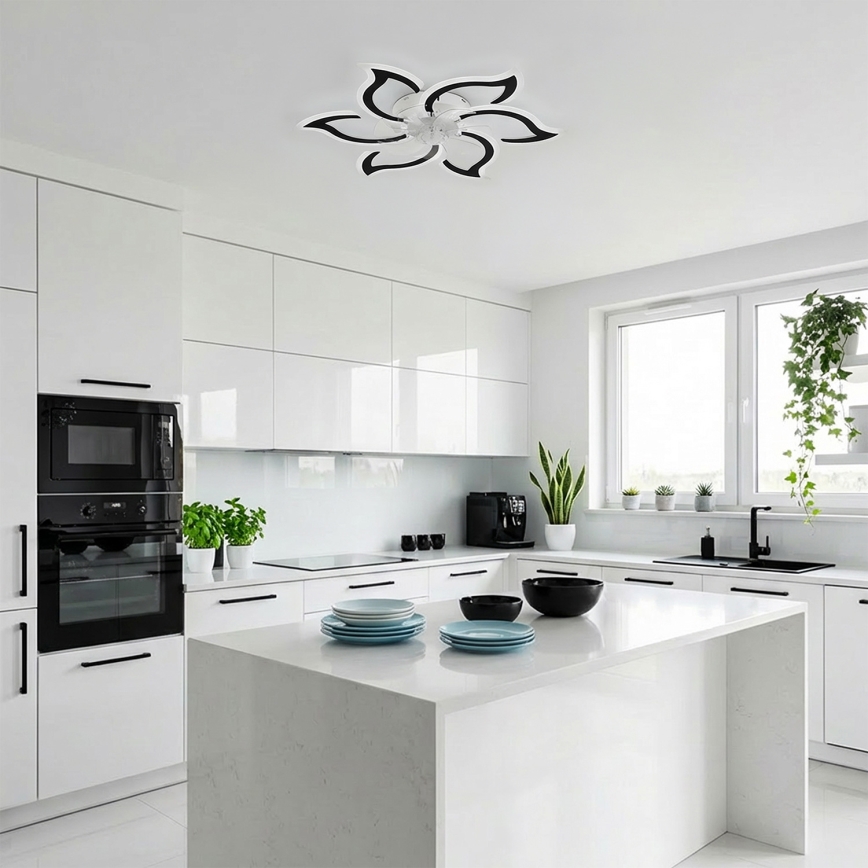 Brilagi - ventilateur de plafond LED dimmable, 34W/230V, 3000-6500K, Ø 83 cm, noir + télécommande
