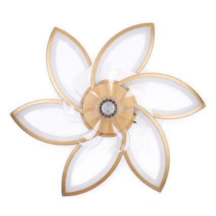 Brilagi - Ventilateur de plafond LED dimmable 34W/230V Ø 78 cm doré + télécommande