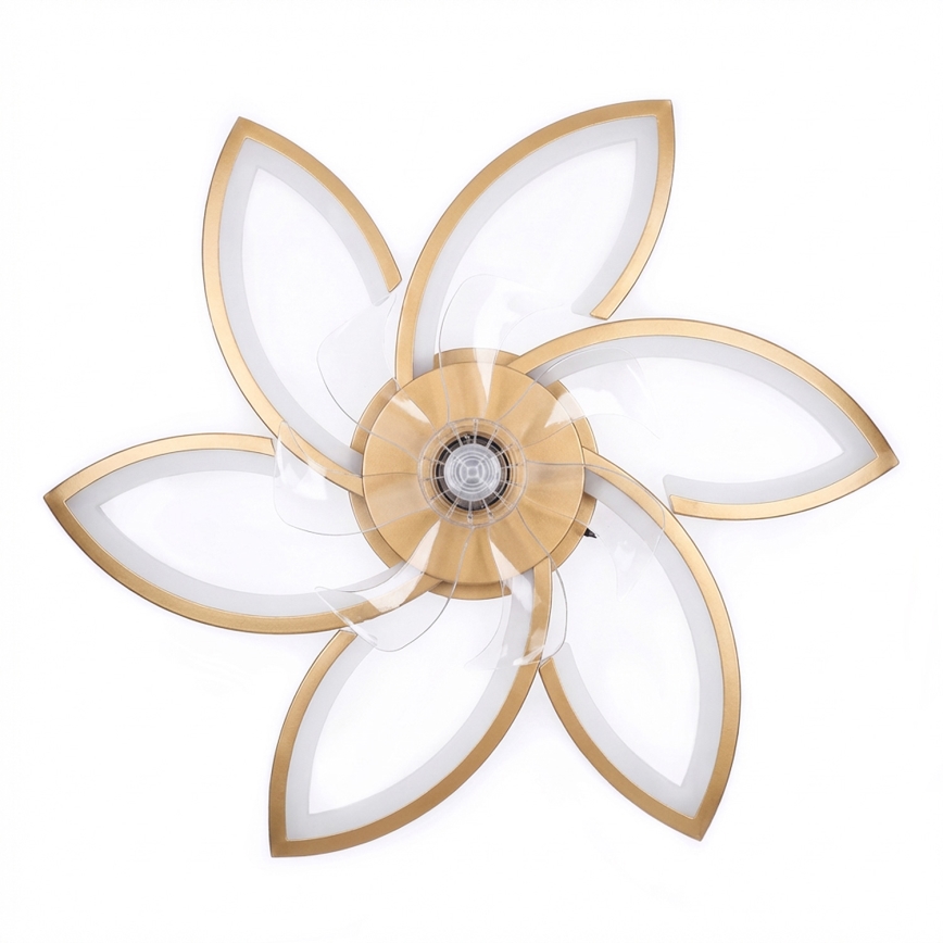 Brilagi - Ventilateur de plafond LED dimmable 34W/230V Ø 78 cm doré + télécommande