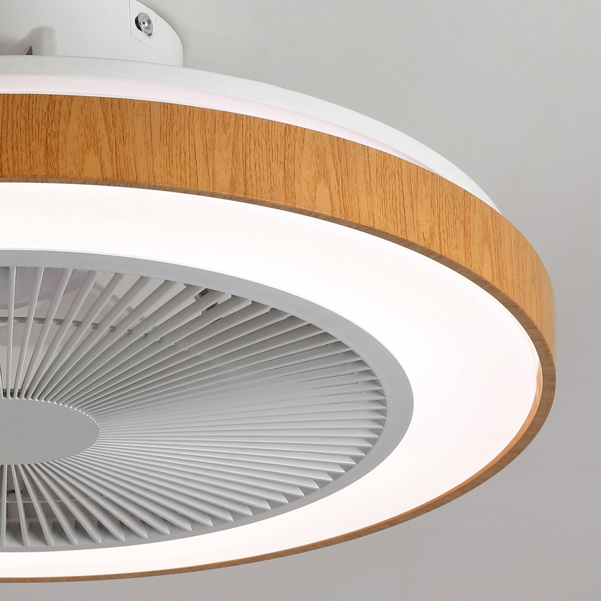 Brilagi - LED Ventilateur de plafond dimmable LED/38W/230V 3000-6500K Ø 50 cm blanc/marron + télécommande