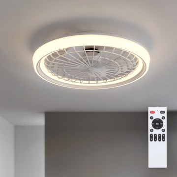 Brilagi - Ventilateur de plafond LED dimmable, 40W/230V, 3000-6500K, Ø 48 cm, blanc + télécommande
