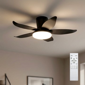Brilagi - Ventilateur de plafond LED dimmable LED/32W/230V 3000-6500K Ø 95 cm noir + télécommande