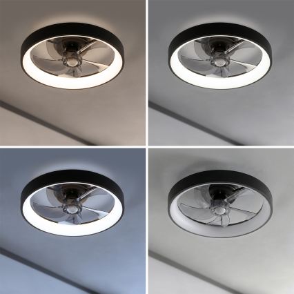 Brilagi - Ventilateur de plafond LED à intensité variable LED/34W/230V diam. 50 cm noir + télécommande