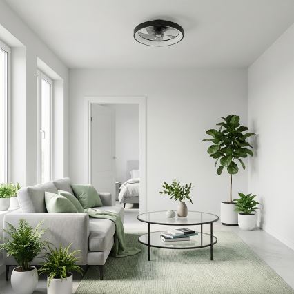 Brilagi - Ventilateur de plafond LED à intensité variable LED/34W/230V diam. 50 cm noir + télécommande