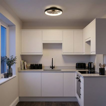 Brilagi - Ventilateur de plafond LED à intensité variable LED/34W/230V diam. 50 cm noir + télécommande