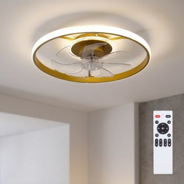 Brilagi - Ventilateur de plafond LED dimmable LED/66W/230V 3000-6500K Ø 55 cm blanc/doré + télécommande
