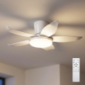 Brilagi - Ventilateur de plafond LED réglable en intensité, 32 W/230 V, 3000–6500 K, diam. 95 cm, blanc + télécommande