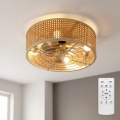 Brilagi - Ventilatore da soffitto 4xE27/40W/230V Ø 50 cm bambù + telecomando