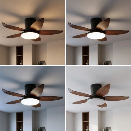 Brilagi - Ventilatore da soffitto a LED dimmerabile LED/32W/230V 95 cm nero/marrone + telecomando